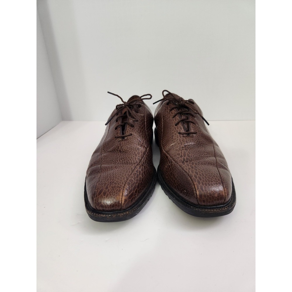 Footjoy Icon Leather Golf Shoe Lace Up Oxford Men 10.5 M Brown Snake spikeless - Picture 4 of 14